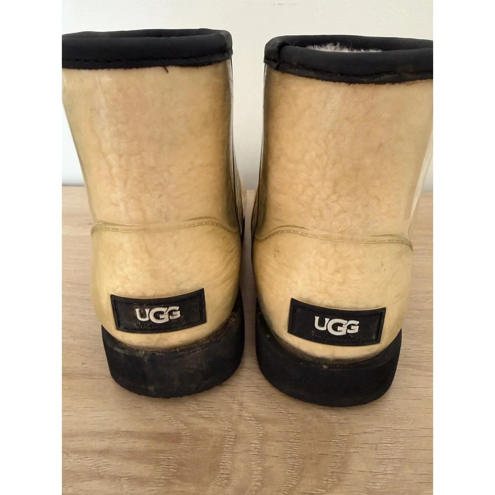 UGG Classic Clear Mini Waterproof Boots Natural Black 1113190 Womens 6